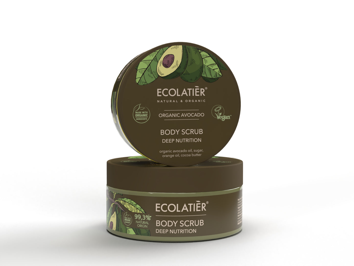 Exfoliante Corporal Nutrición Profunda Aguacate Orgánico, de Ecolatier