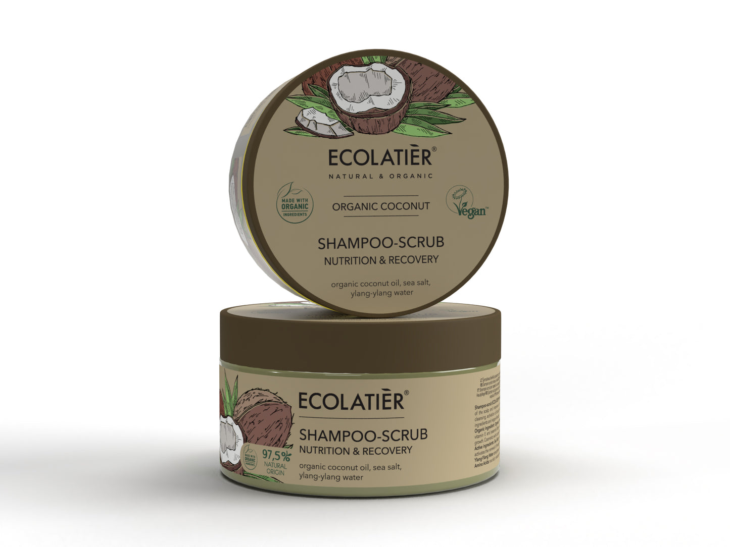 Champú Exfoliante Nutrición y Recuperación Coco Orgánico, de Ecolatier